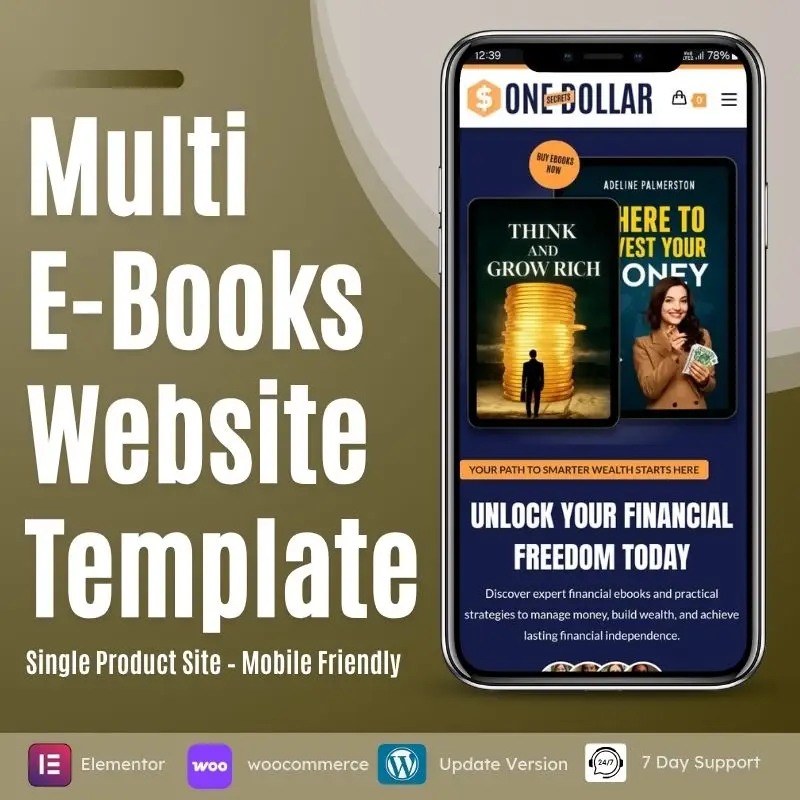 Multi eBook WordPress Template – Ready-to-Launch Digital Book Store Website