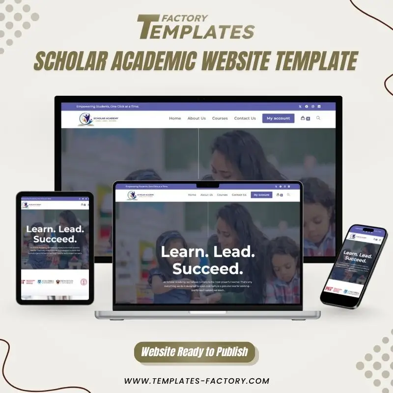 Scholar Academy Website Template – Responsive Education Site Design